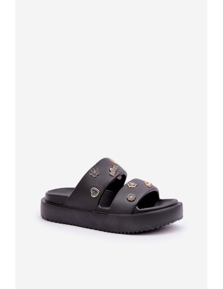 Women's Foam Slippers With Clips Black Ravanala