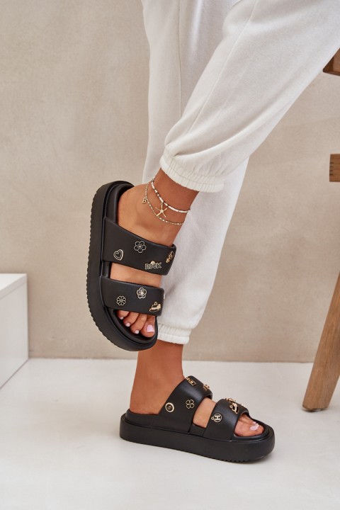 Women's Foam Slippers With Clips Black Ravanala