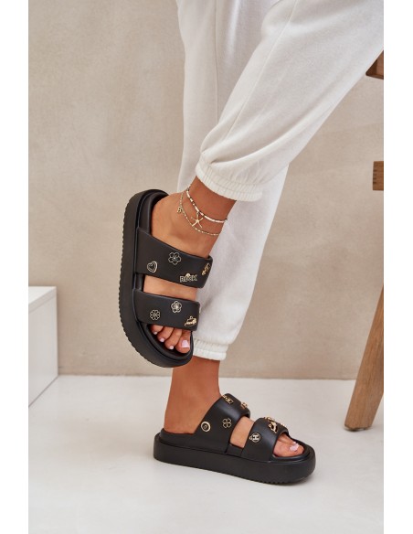 Women's Foam Slippers With Clips Black Ravanala