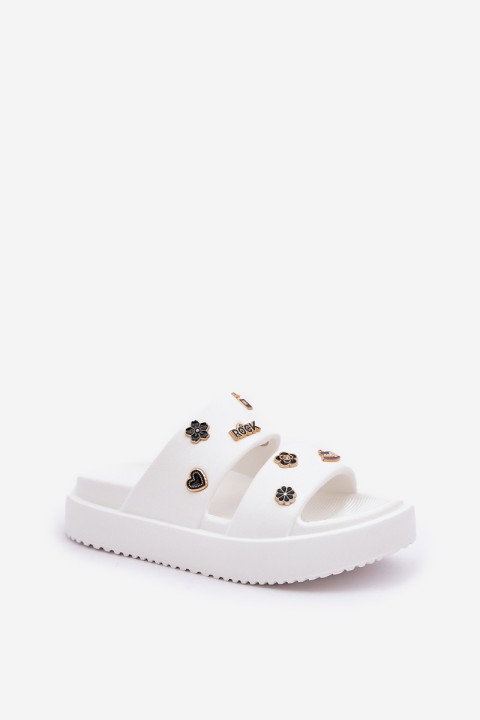Foam Women's Slippers With Clips White Ravanala