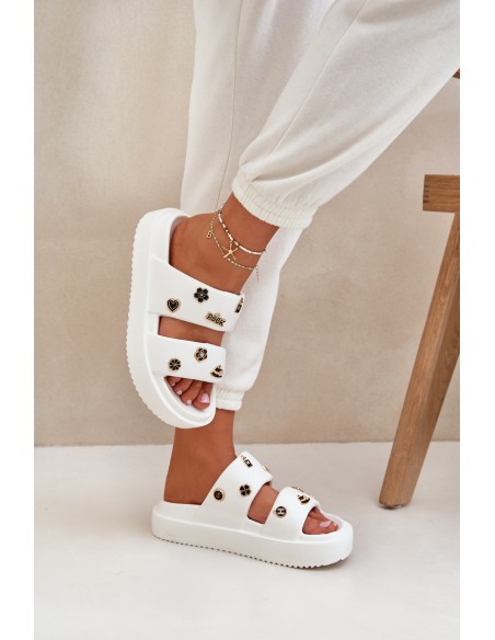 Foam Women's Slippers With Clips White Ravanala