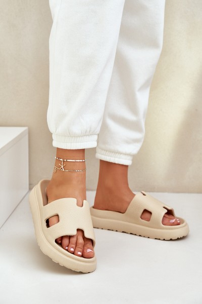 Putplasčio šlepetės su išpjovomis smėlio spalvos Neladith