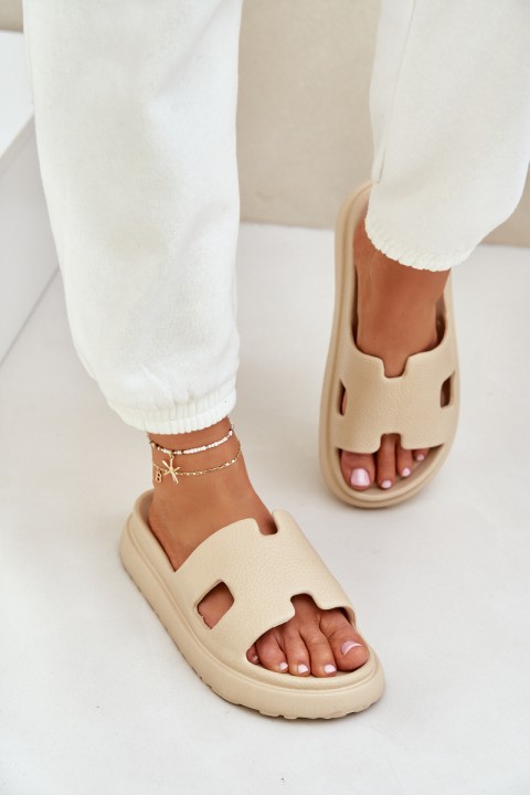 Foam Slippers With Cutouts Beige Neladith