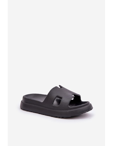 Foam Slippers With Cutouts Black Neladith