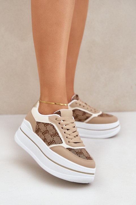 Women's Sneakers With Pattern Beige Fenarra