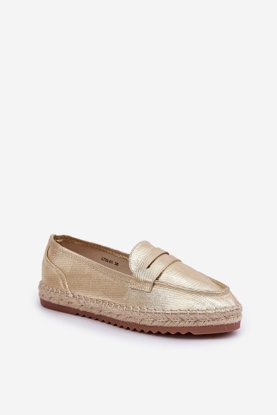 Women's espadrilles with jute weaving on flat sole golden Shilova 2