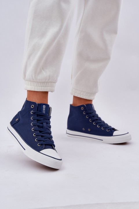 Ladies High Top Sneakers Big Star DD274333 Navy Blue