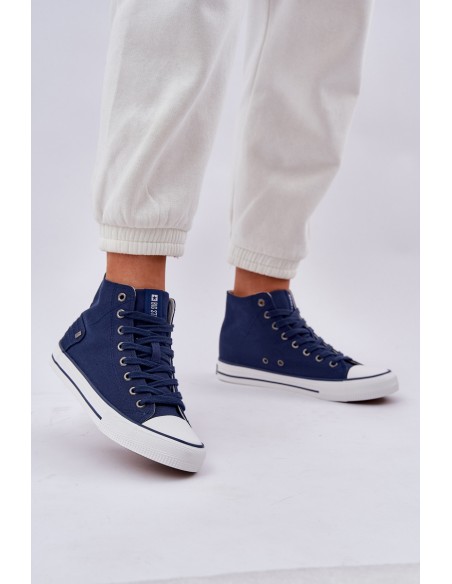 Ladies High Top Sneakers Big Star DD274333 Navy Blue