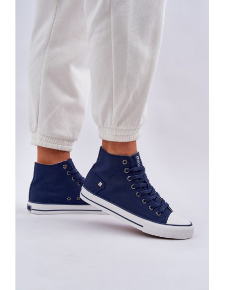 Ladies High Top Sneakers Big Star DD274333 Navy Blue