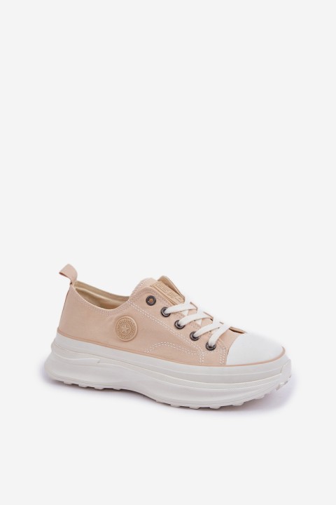 Women Sneakers On Chunky Sole Big Star NN274127 Beige