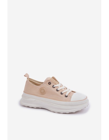 Women Sneakers On Chunky Sole Big Star NN274127 Beige