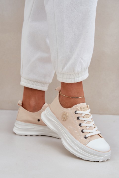 Women Sneakers On Chunky Sole Big Star NN274127 Beige