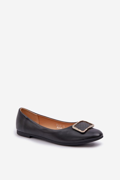 Eco leather ballet flats with decoration black Tulnelia 2