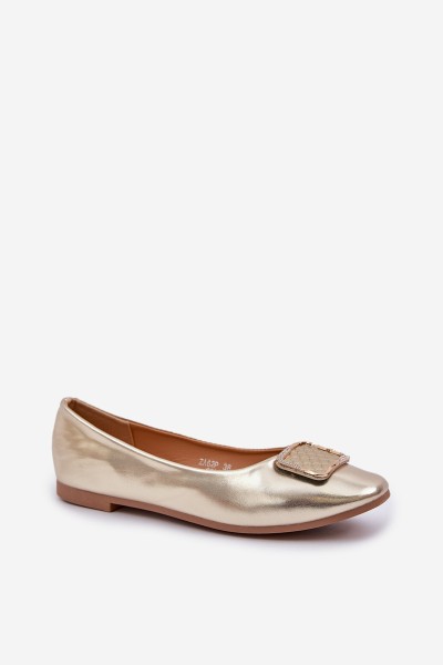 Eco Leather Ballerinas With Decoration Gold Tulnelia 2