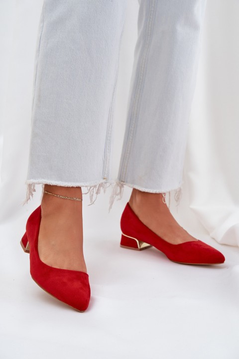 Low Heeled Pumps With Pointed Toes Red Terilara