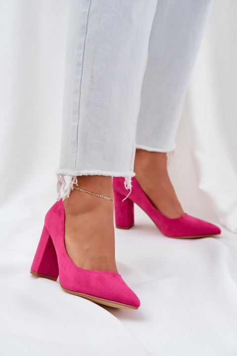 Women's Heels On Block Eco Suede Fuchsia Florena