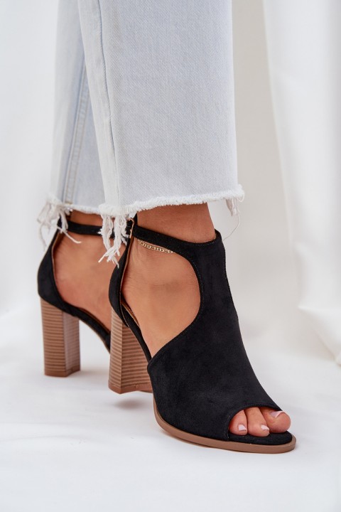 Block Heels Made Of Eco Suede Black Lanadriena