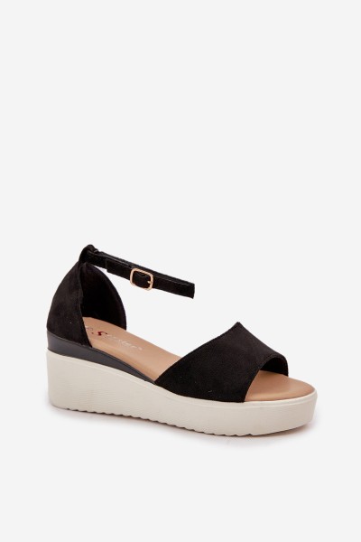 Lightweight platform sandals with a delicate wedge black Gillifia 2