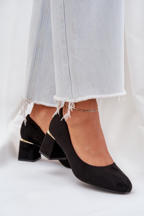 Eco Suede Heels Black Veniffia