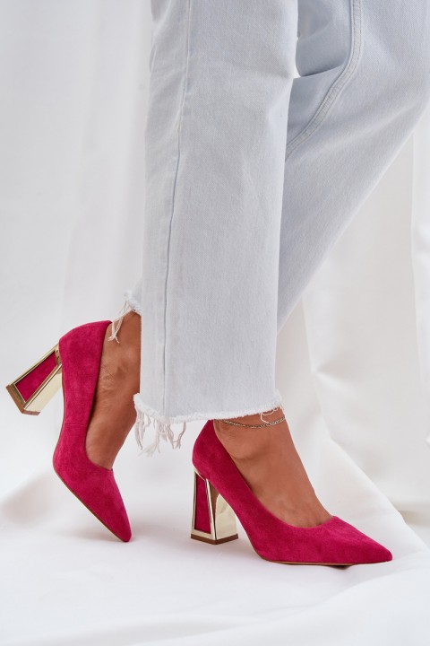 Elegant Heels On A Stiletto Pointed Toes Fuchsia Falseki