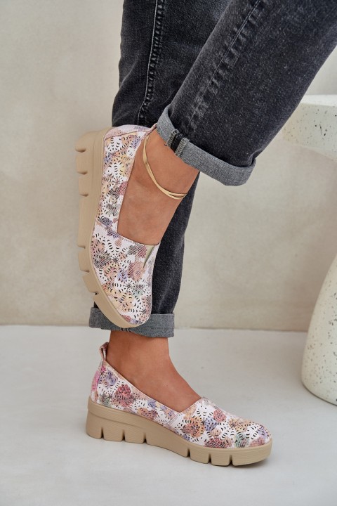 Women's Shoes With Openwork Pattern On Wedge Multicolor Lisvia