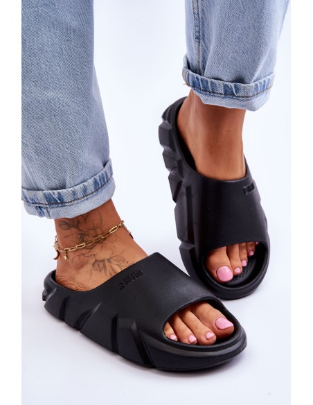 Women's Light Foam Big Star Slippers LL274594 Black