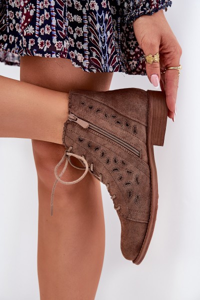 Žemi batai su perforuotu raštu S.Barski HY51-185 Ruda