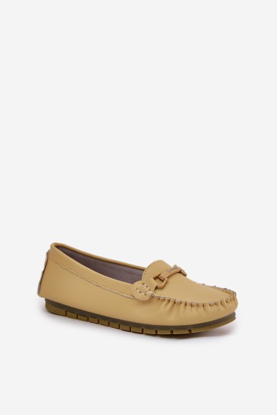 Flat Leather Moccasins With Decoration S.Barski LR51-547 Yellow 2
