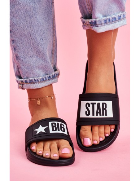 Women's Big Star Flip Flops Black DD274A266