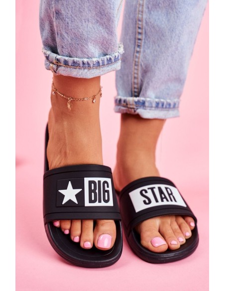 Women's Big Star Flip Flops Black DD274A266