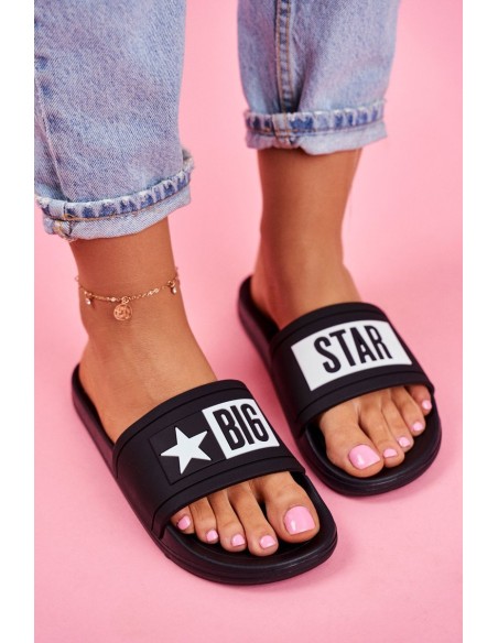 Women's Big Star Flip Flops Black DD274A266