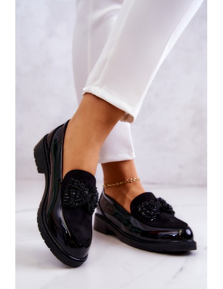 Elegant Patent Loafers Black S.Barski HY51-318 Belize