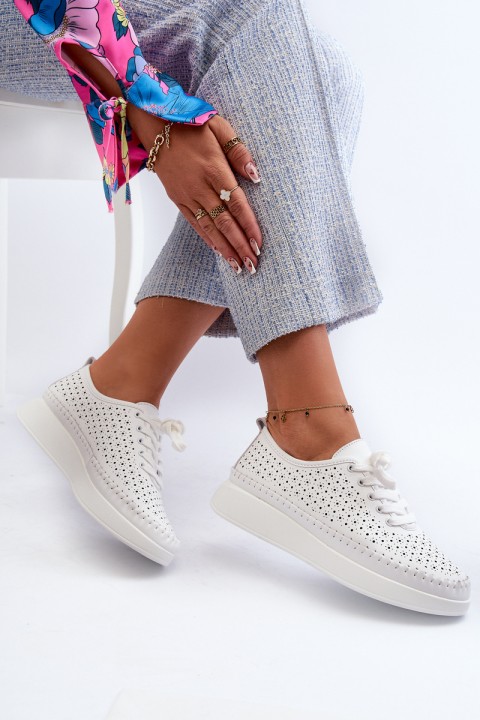 White Leather Platform Sneakers S.Barski LR278