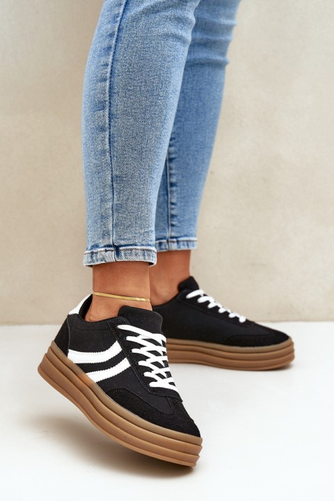 Stylish platform sneakers black Doriwa