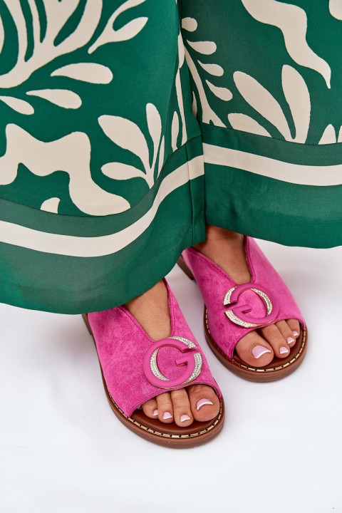 Flat Sandals With Decoration Pink Haliones
