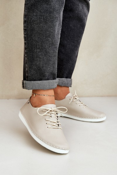 Suvarstomi batai iš natūralios odos D&A LR51-645 smėlio spalvos