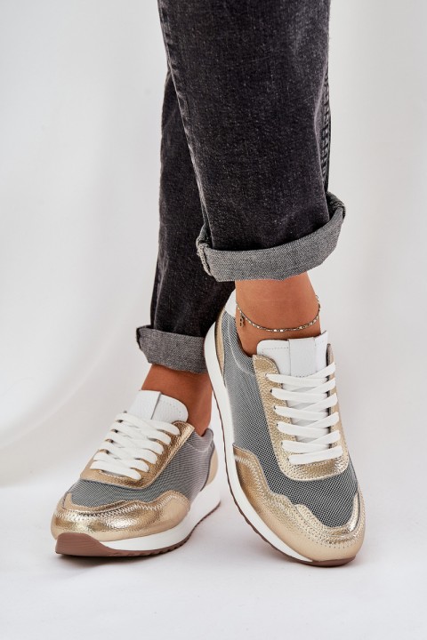 Odiniai sportiniai bateliai Moteriški D&A LR51-847 auksiniai