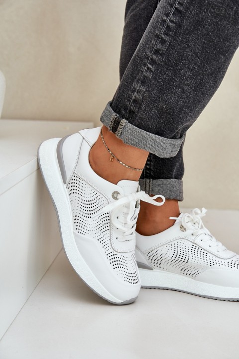 Odiniai sportiniai bateliai Moteriški sportbačiai S.Barski LR51-551 Balta