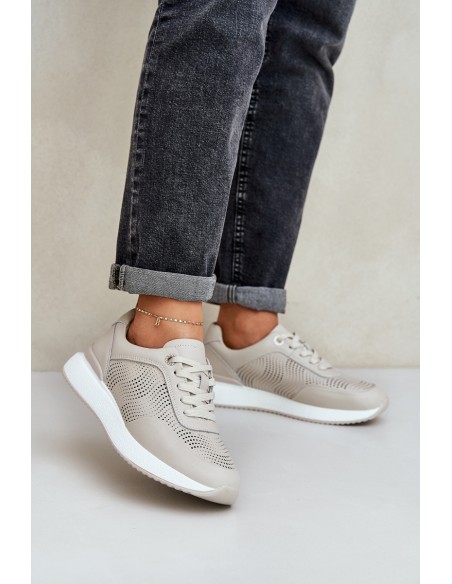 Odiniai sportiniai bateliai Moteriški S.Barski LR51-551 Smėlio spalvos