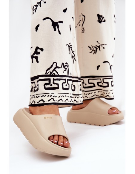 Women Foam Slippers On Platform Big Star RR274A569 Beige
