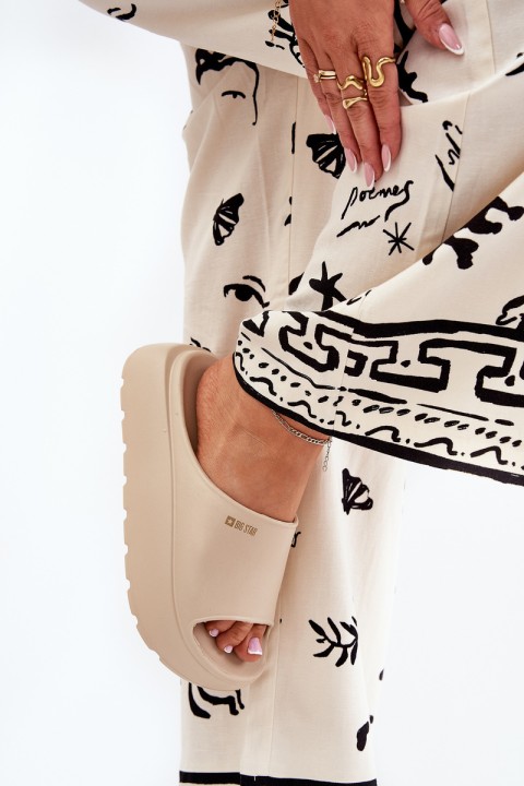 Women Foam Slippers On Platform Big Star RR274A569 Beige