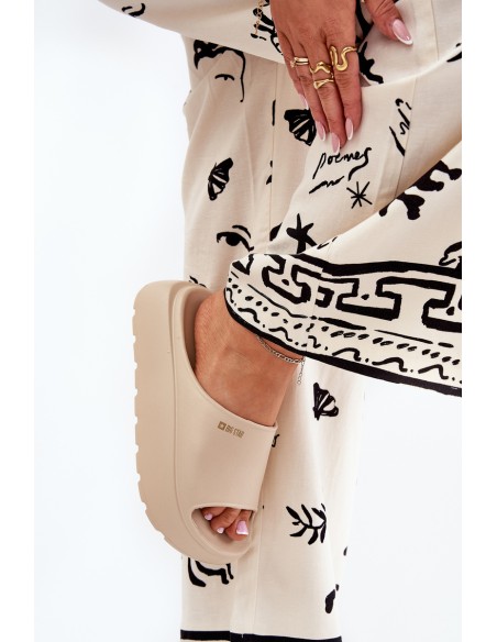 Women Foam Slippers On Platform Big Star RR274A569 Beige