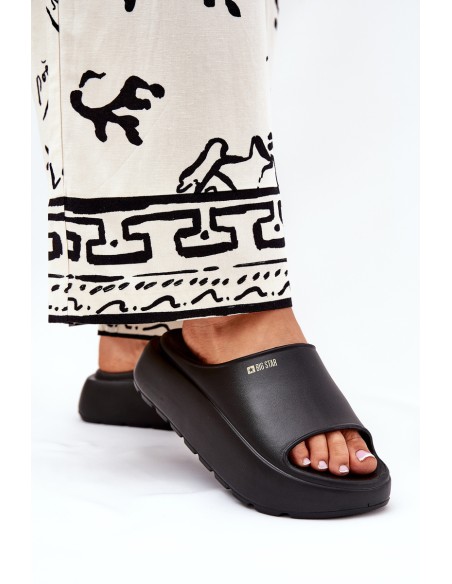 Ladies Foam Slippers On Platform Big Star RR274A567 Black