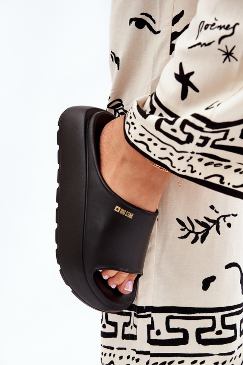 Ladies Foam Slippers On Platform Big Star RR274A567 Black