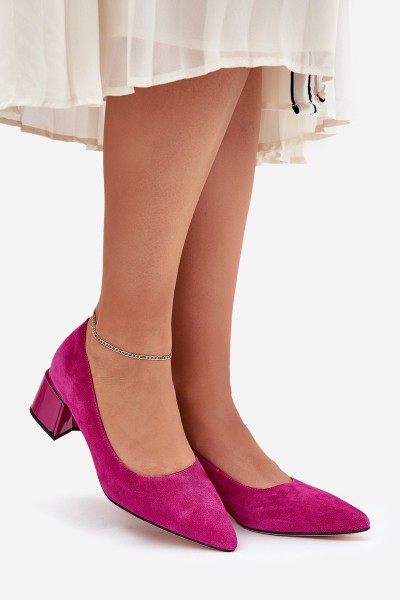 Suede Smooth Court Shoes With Pointed Toes Vinceza 66736 Fuchsia