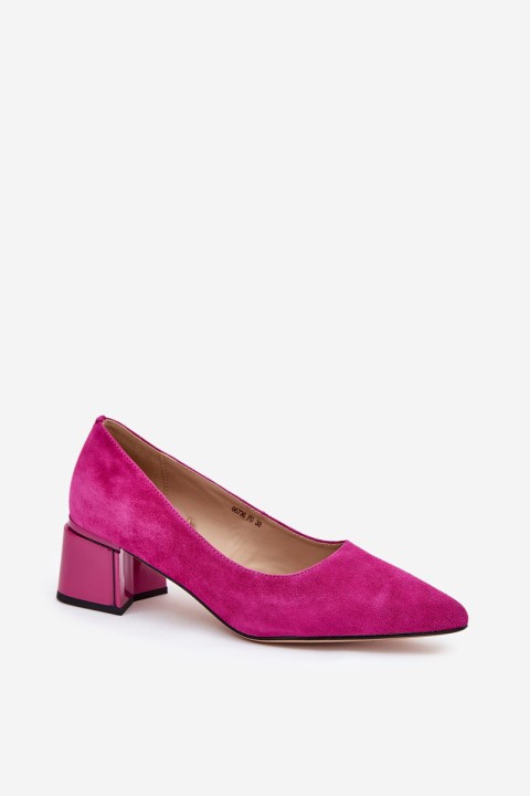Suede Smooth Court Shoes With Pointed Toes Vinceza 66736 Fuchsia
