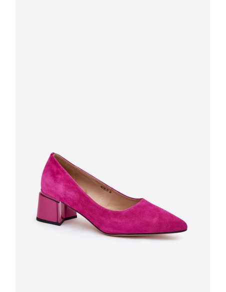 Zomšiniai glotnūs lauko batai smailiais pirštais Vinceza 66736 Fuchsia