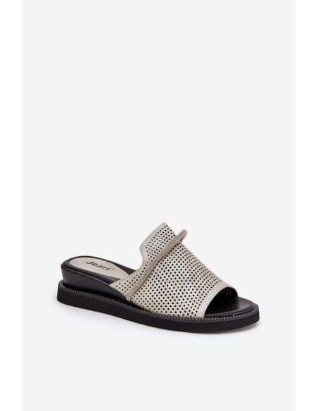 Womens wedge sandals with decorative strap silver Teriwes