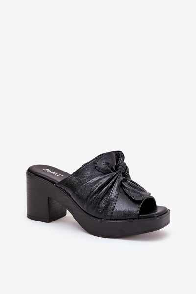 Women's Heeled Sandals Made Of Eco Leather Black Kikilla 2