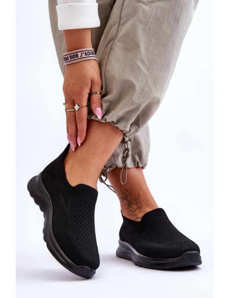 Women's Textile Slip-on Sneakers Black Adiora